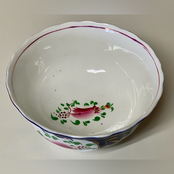 19th Century Antique Gaudy Welsh Feather Pattern Hand Painted Luster Bowl - Picture 5 of 16